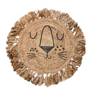 Lion Natural Round Jute Rug - 67 x 67 cm