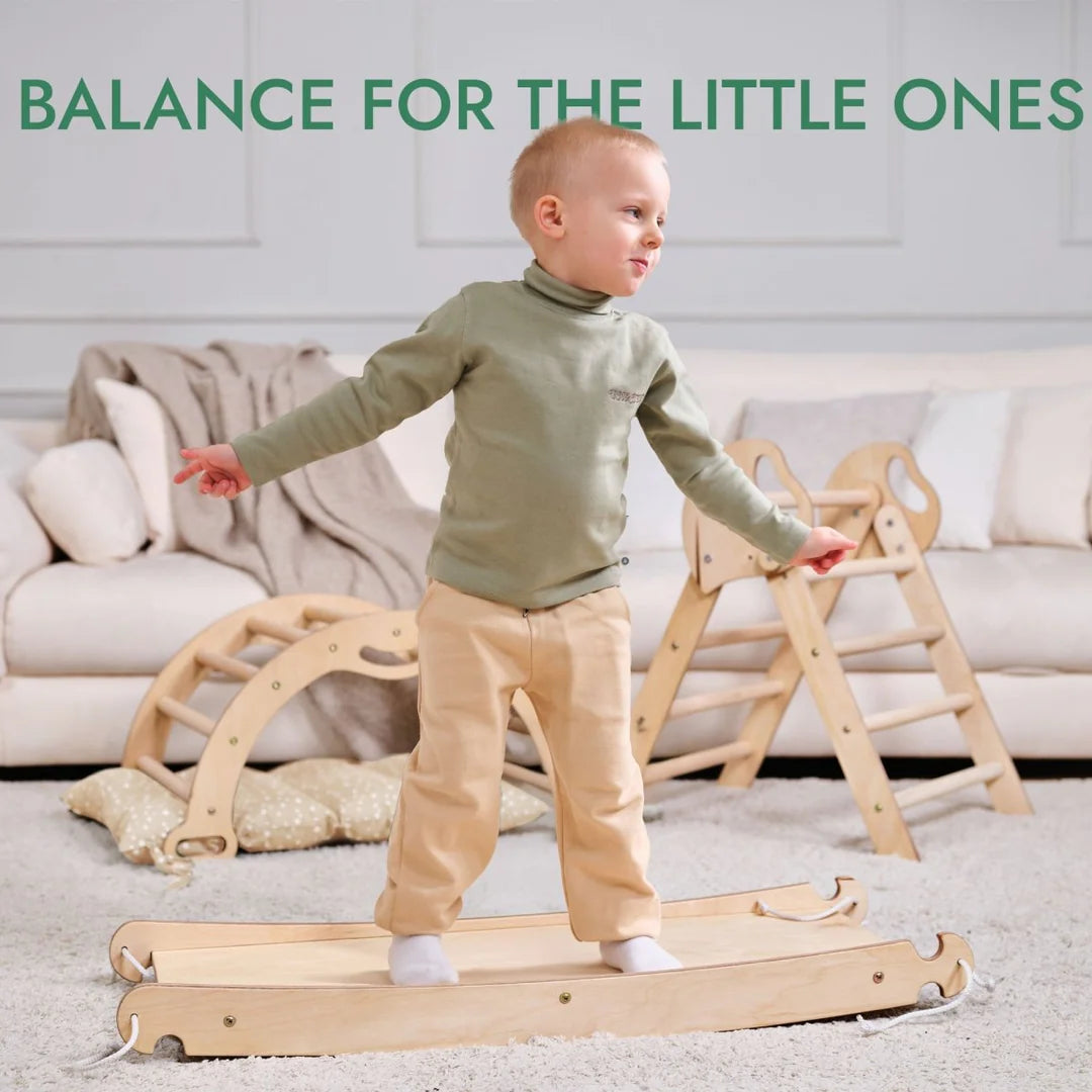 4in1 Montessori Climbing Frame: Pikler Triangle + Arch + Slide Board + Cushion for Toddlers (1–3 Years) - Image 5